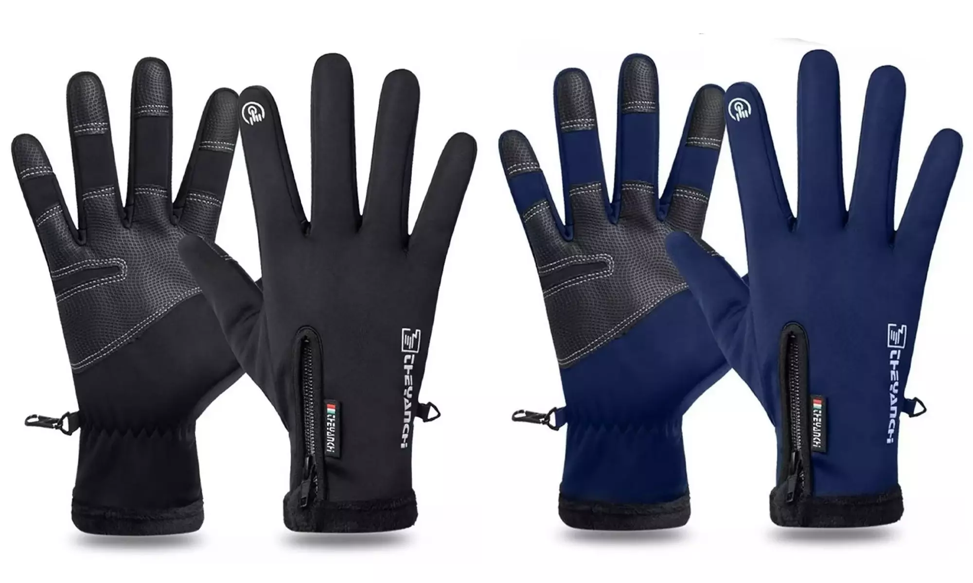 2 Pairs Winter Gloves for Men Touch Screen Gloves Cold Weather Warm Gloves
