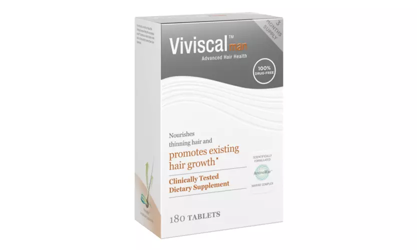 Viviscal Man Promotes Existing Hair Growth 180 Tablets Clinically Tested - Primary Image