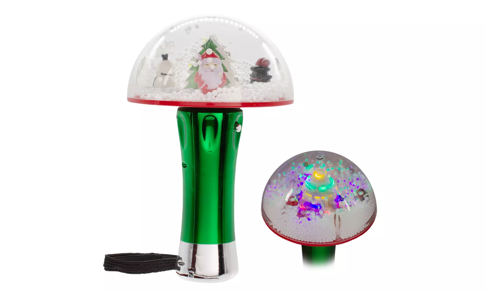 LED Light Up Christmas Tree Snow Globe Spinner Wand Toy for Kids - Primary Image