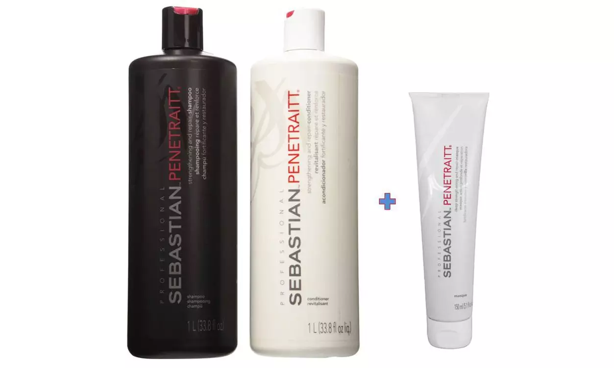 Sebastian Penetraitt Shampoo and Conditioner Liter Duo with Masque 5 oz - Second Medium