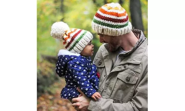 Matching Father and Son Beanies - Primary Image