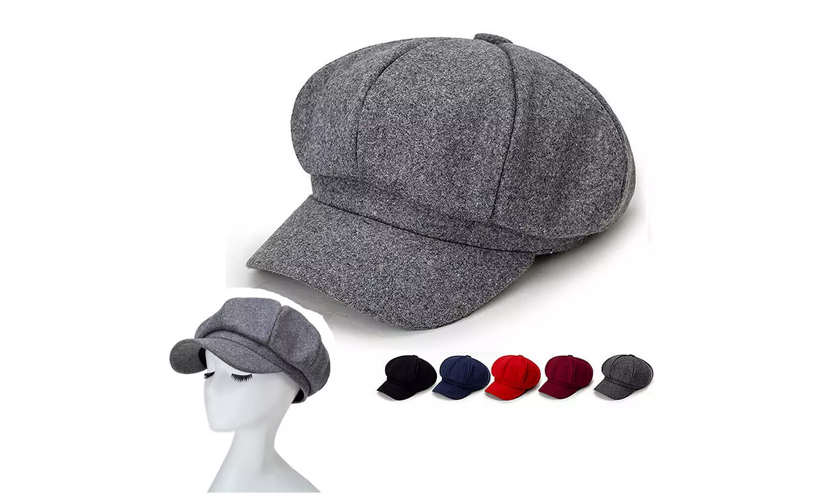 Artist Vintage Newsboy Cabbie Peaked Beret Cap Warm Baker Boy Visor Hat Flat Cap