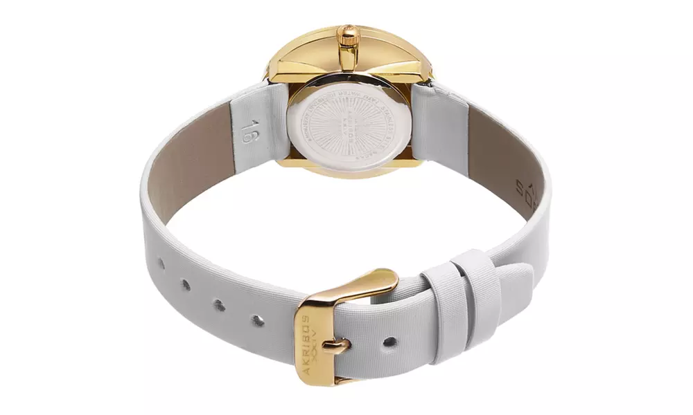 Akribos XXIV Women's Swiss Quartz diamond Strap Watch AKGP687YGW - Second Medium