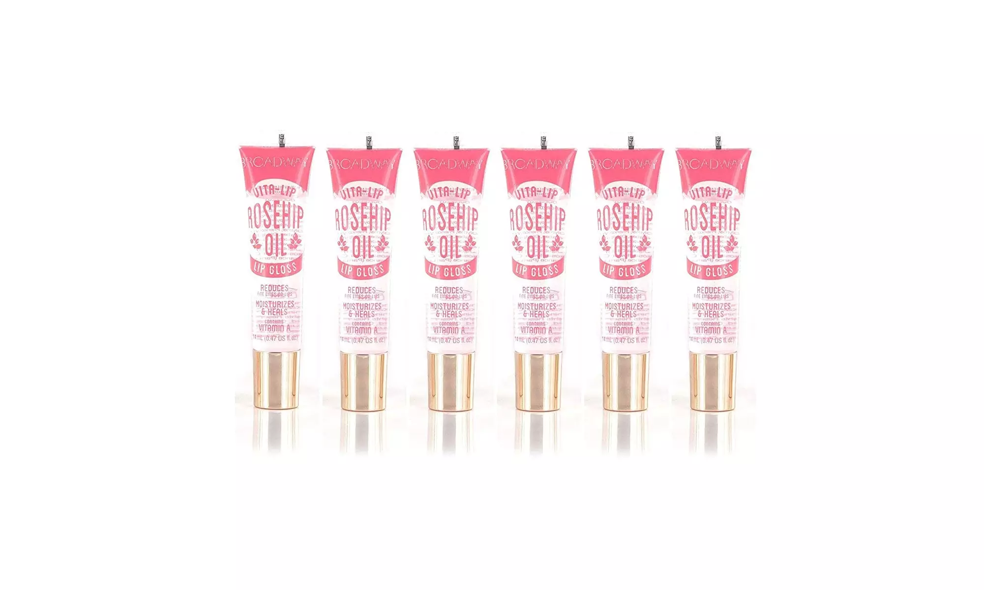 6-PACKS Kiss Broadway Clear Lip Gloss (Rosehip Oil) - Primary Image