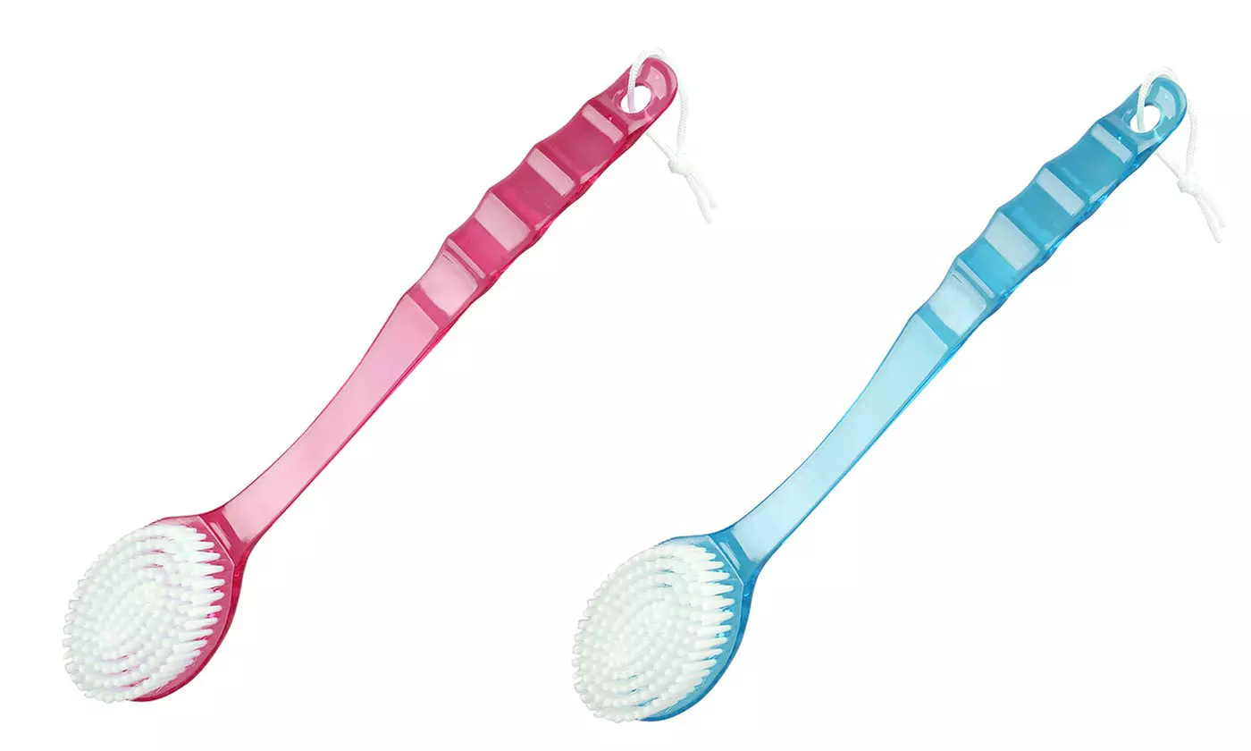 2-Pack Long Handle Medium Stiff Bristles Back Brush Scrubber for Bath 