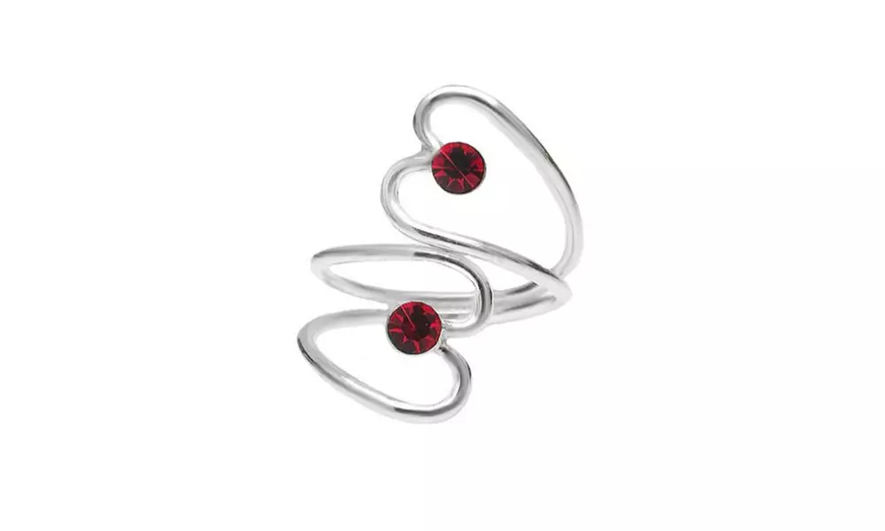 Sterling Silver Heart Toe Rings W Crystals From Swarovski