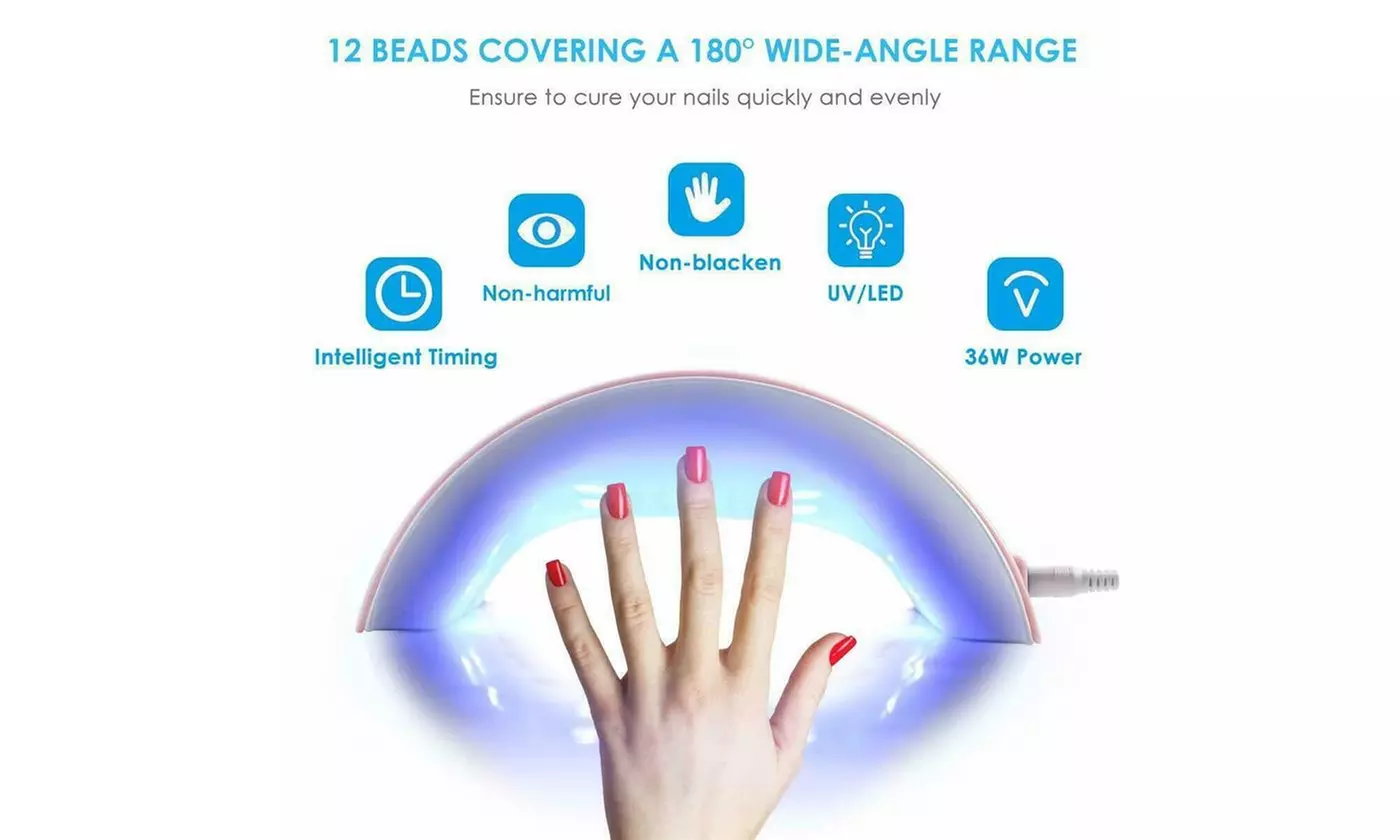 36W LED UV Nail Polish Dryer Lamp Gel Acrylic Curing Light Spa Professional Kit - Second Medium