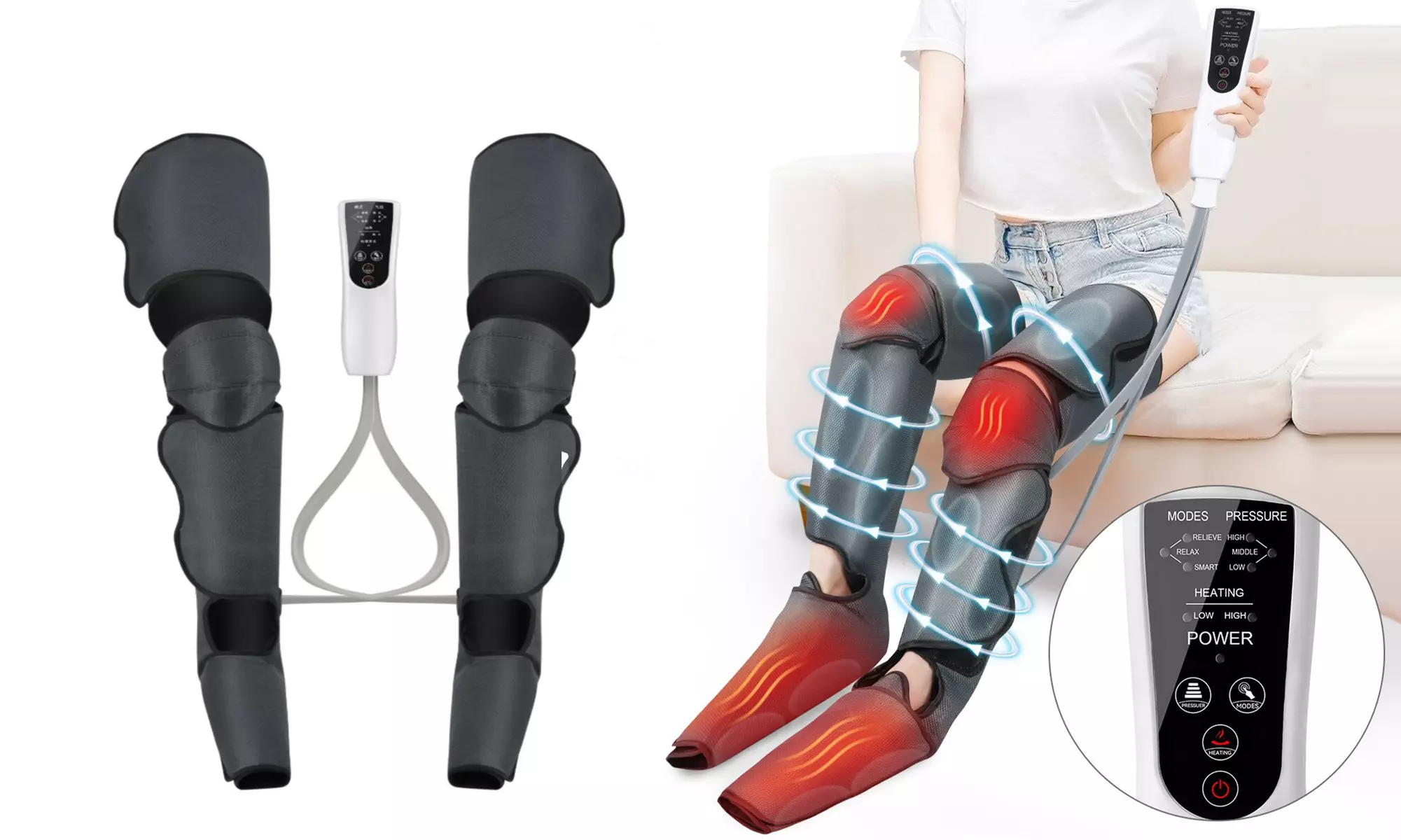 Leg Massager with Air Compression 3 Modes 3 Intensities 2 Heat Levels for Gift - Primary Image
