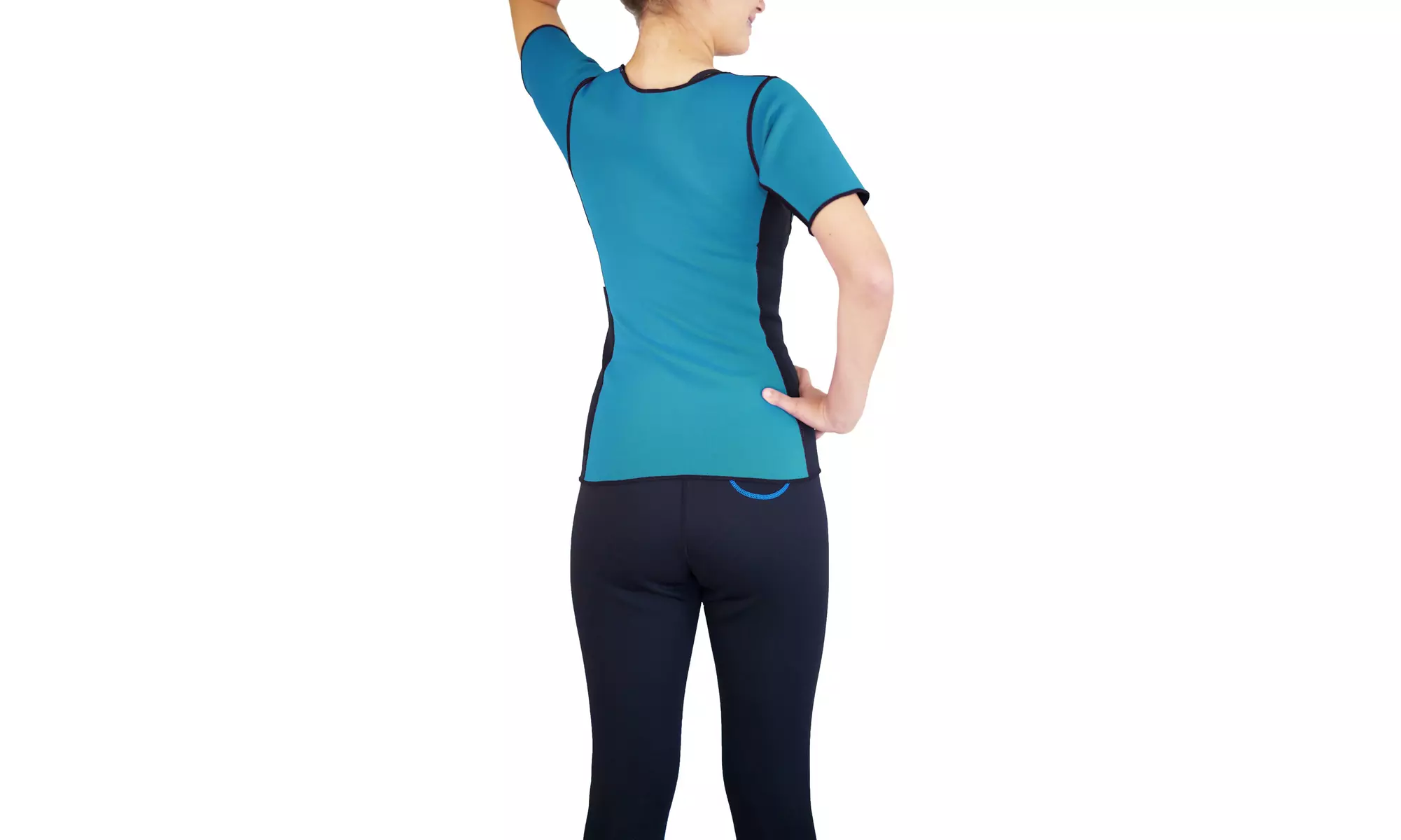 Neoprene Women Sauna Hot Suit Compression Short Sleeves Weight Loss Shapewear  - Second Medium