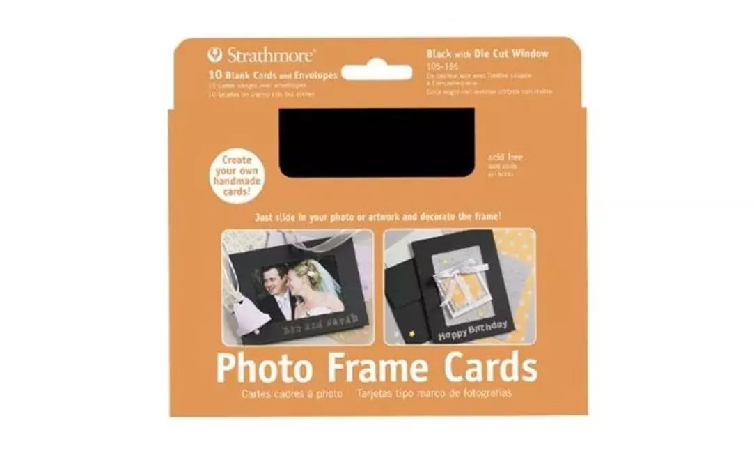 Strathmore ST105-186 Photo Frame Cards 10-Pack Black - Second Medium