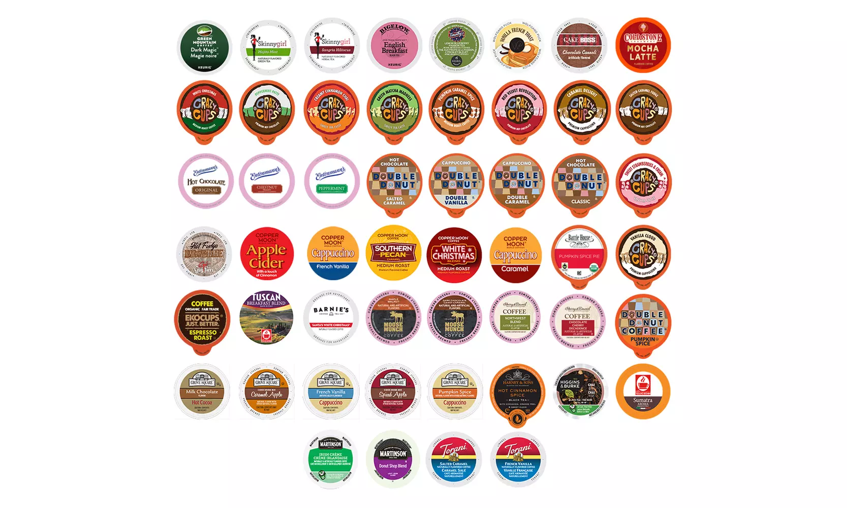 Variety Pack Gift Box K-cups Coffee, Tea and Hot Chocolate (20, 30, 40 or 50 ct)