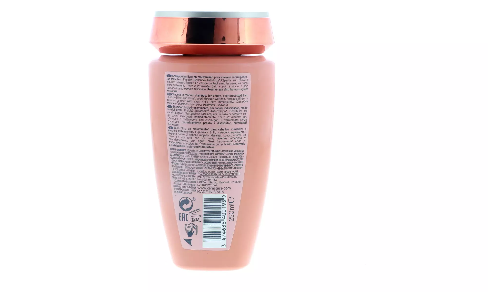 Up to Six-Pack Kerastase Discipline Bain Fluidealiste Sulfur Free Shampoo 250ml 