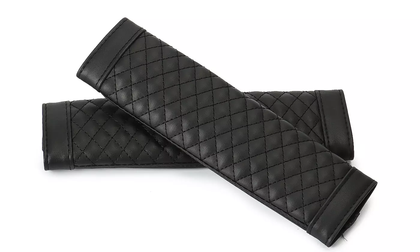 2pcs Seat Belt Shoulder Pad Cover Car Safety Leather Cushion Harness Strap