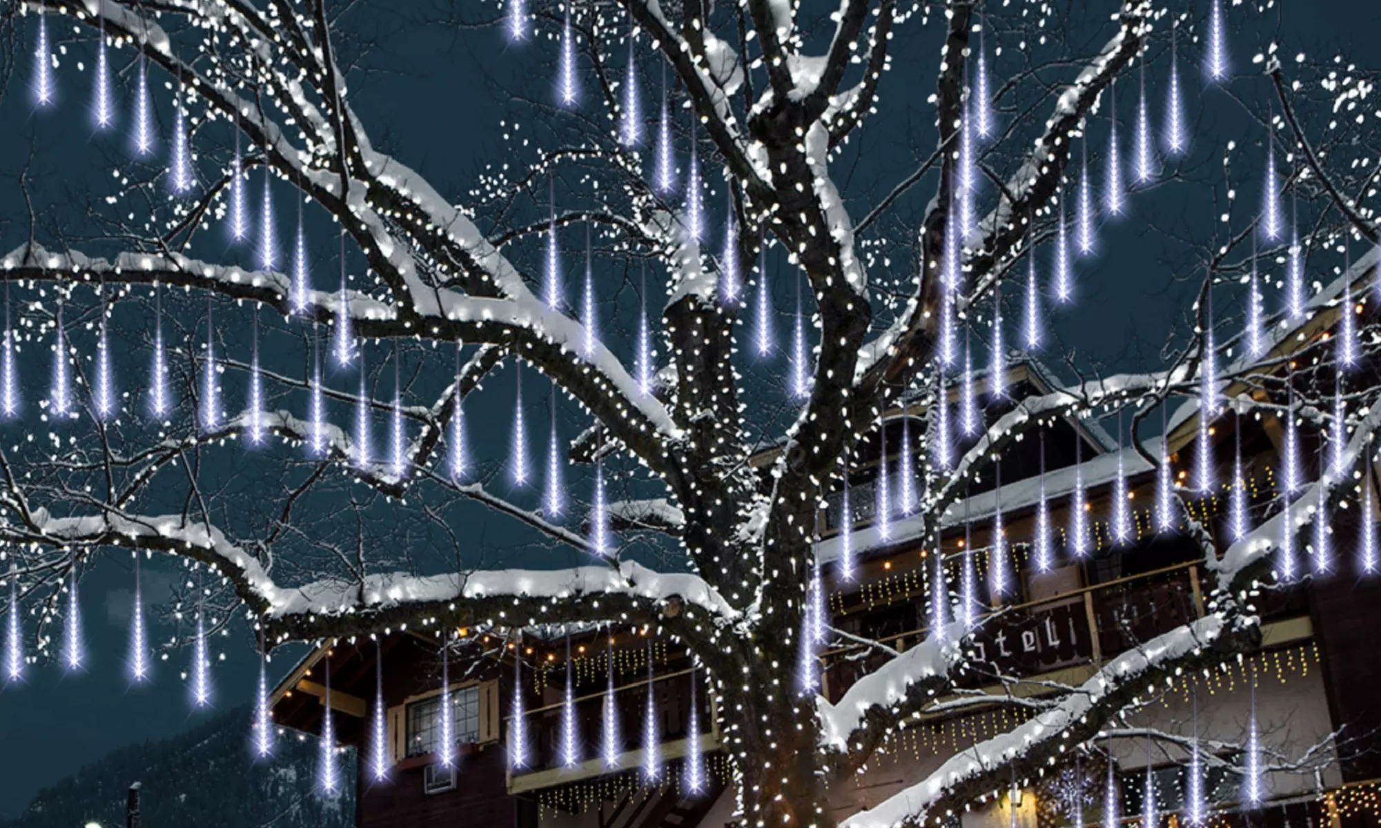 LED Outdoor Waterproof Christmas Lights Meteor Shower Tree Lights 