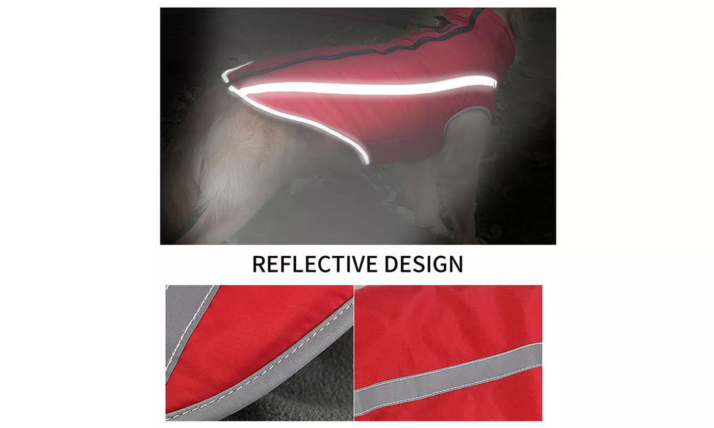 Waterproof Soft Fleece Lined Dog Vest Jacket Coat for Winter Outdoor Sports