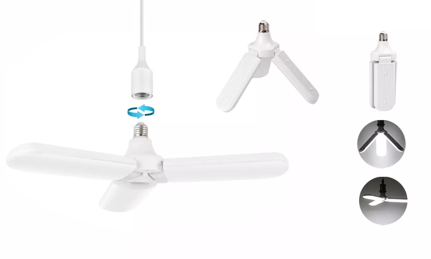 E27 LED Garage Light Bulb Deformable Ceiling Fixture Lights Shop Workshop Lamp - Primary Image
