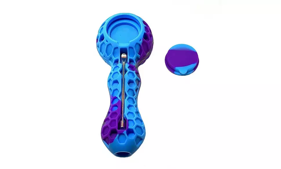 Silicone Tobacco Pipe with Glass Bowl