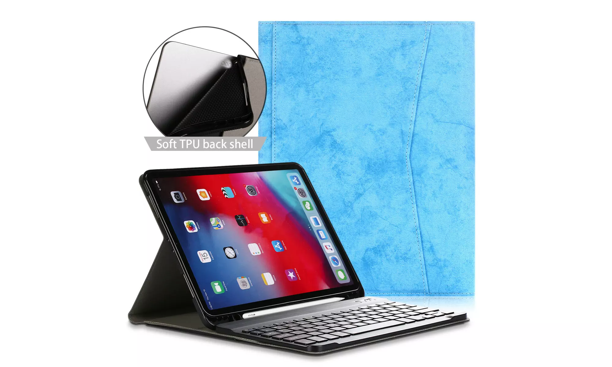 For Apple iPad Pro 11 inch Keyboard Case Flip Stand Cover with Wireless Keyboard