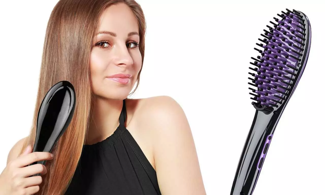 InstaMagic Ceramic Hair Straightening Brush - Primary Image
