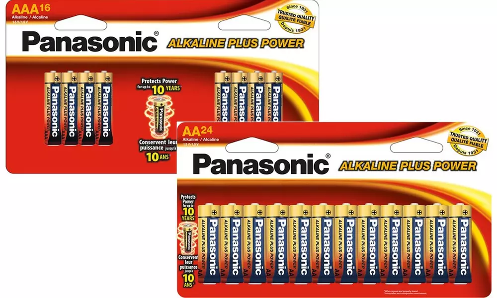 Panasonic Alkaline Plus 40 Pack Batteries (24AA & 16AAA) - Primary Image