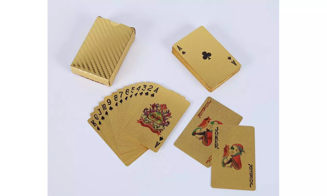 Luxury 24K Gold Foil Poker Playing Cards Deck Carta de Baralho with Box Good - Primary Image