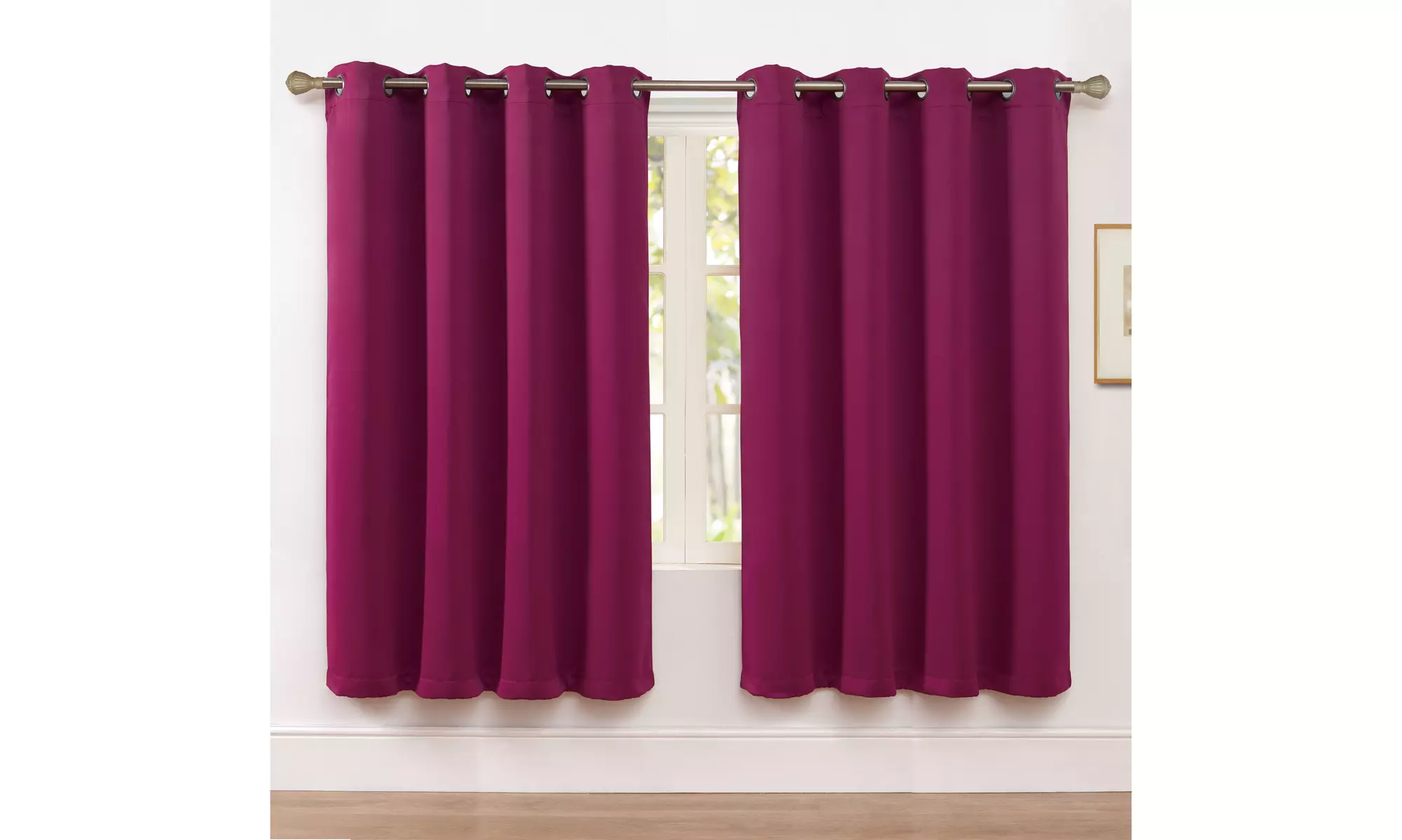 Nathan Solid Room Darkening Window Curtain Panels (2-pack) - Second Medium