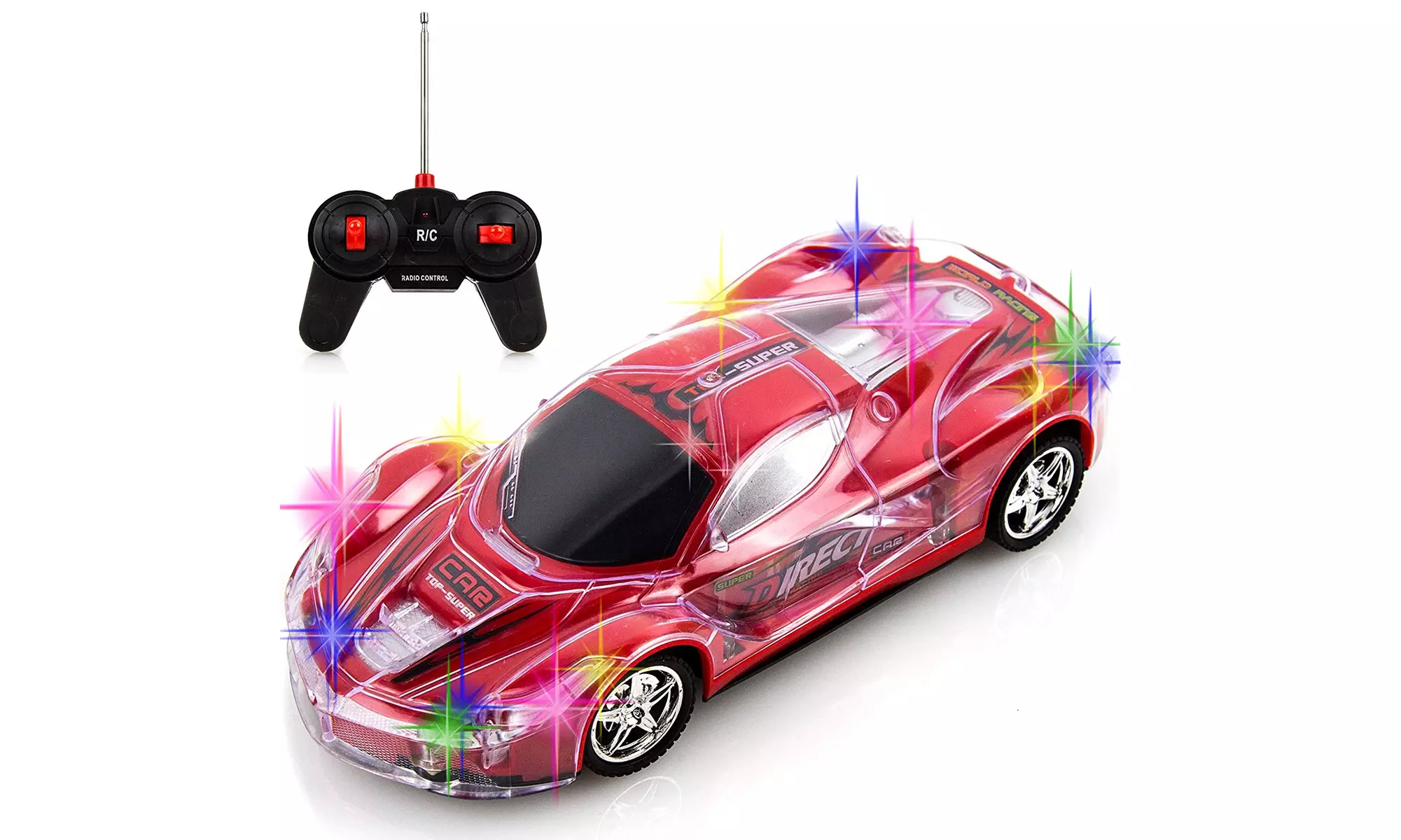 Remote Controlled Racing Car Toy for Kids - RC Sports Car Toy with LED & Music - Primary Image