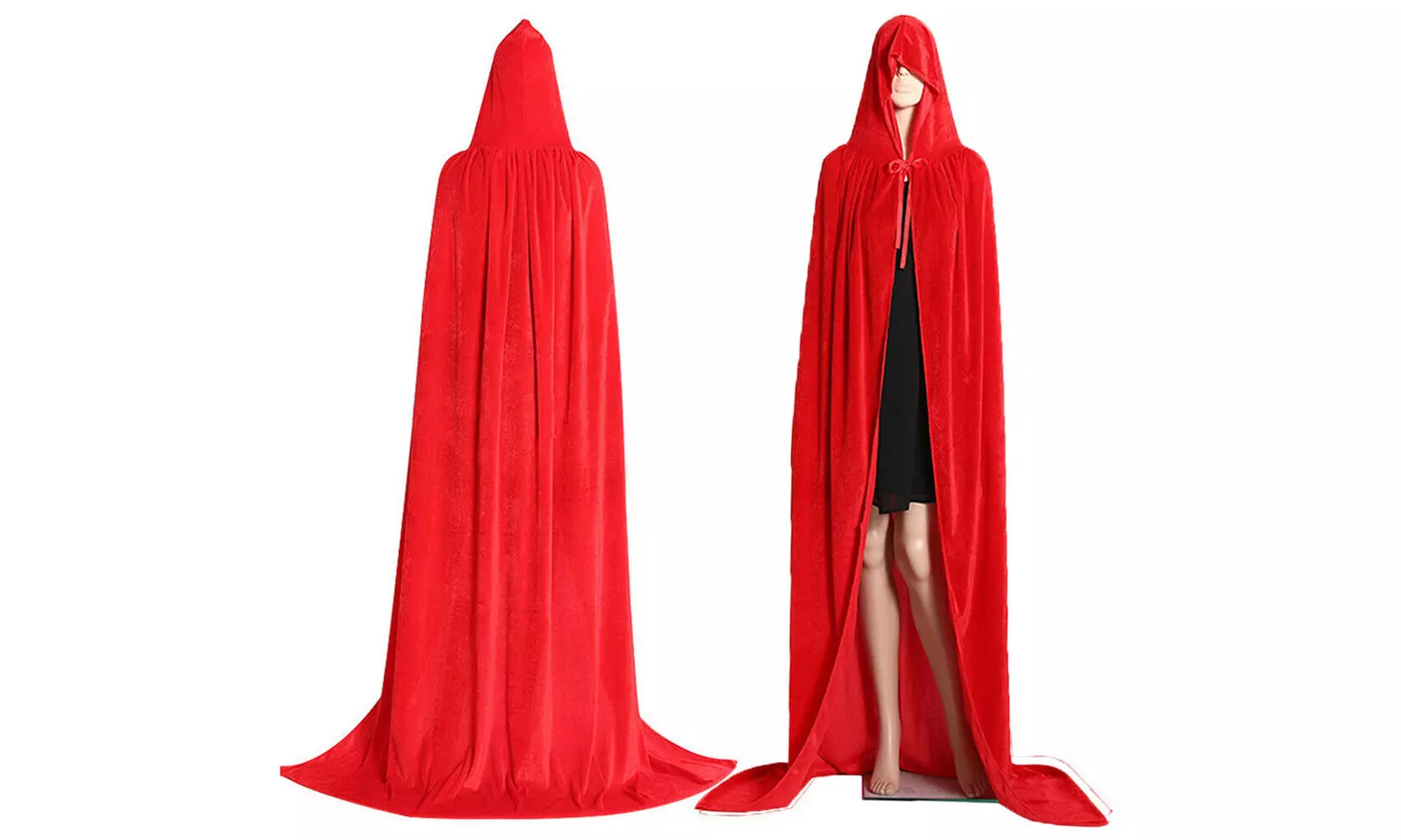 Medieval Vampire Velvet Hooded Cloak Long Robe Witch Capes Halloween Costume
