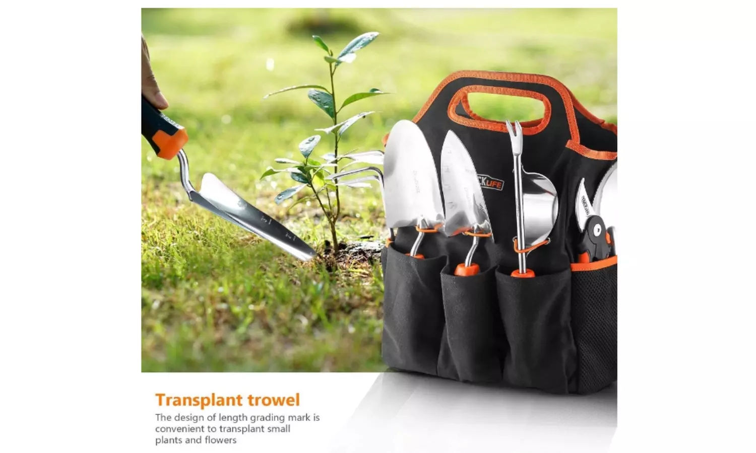 Tacklife 6 Piece Stainless Steel Heavy Duty Garden Tools Set, Black And  GGT4A - Primary Image