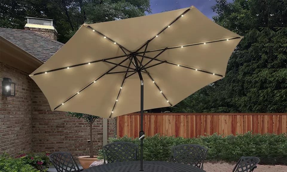 9ft Solar Light Umbrella  - Primary Image