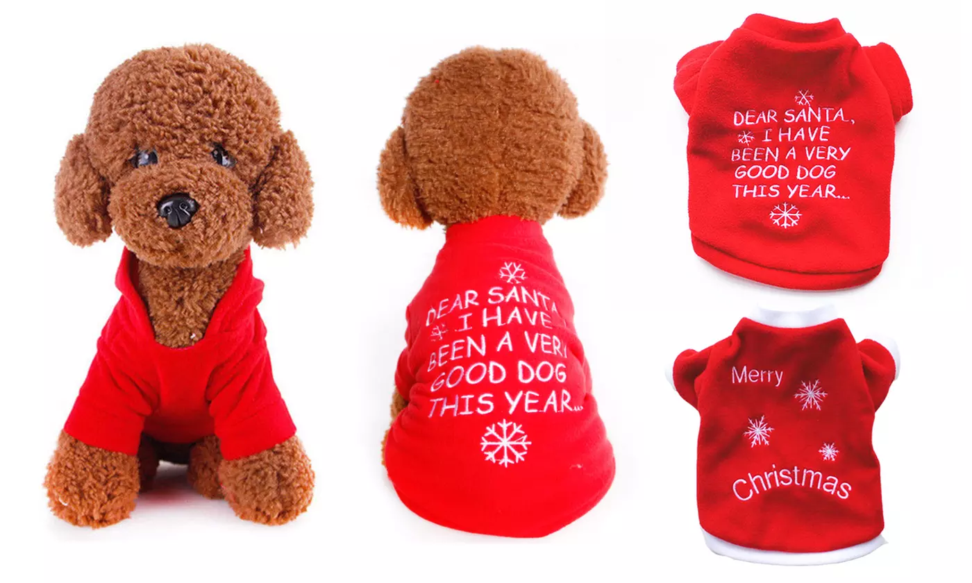 Christmas Pet Dog Coat Jacket Winter Clothes Puppy Sweater Clothing Coat Apparel - Primary Image