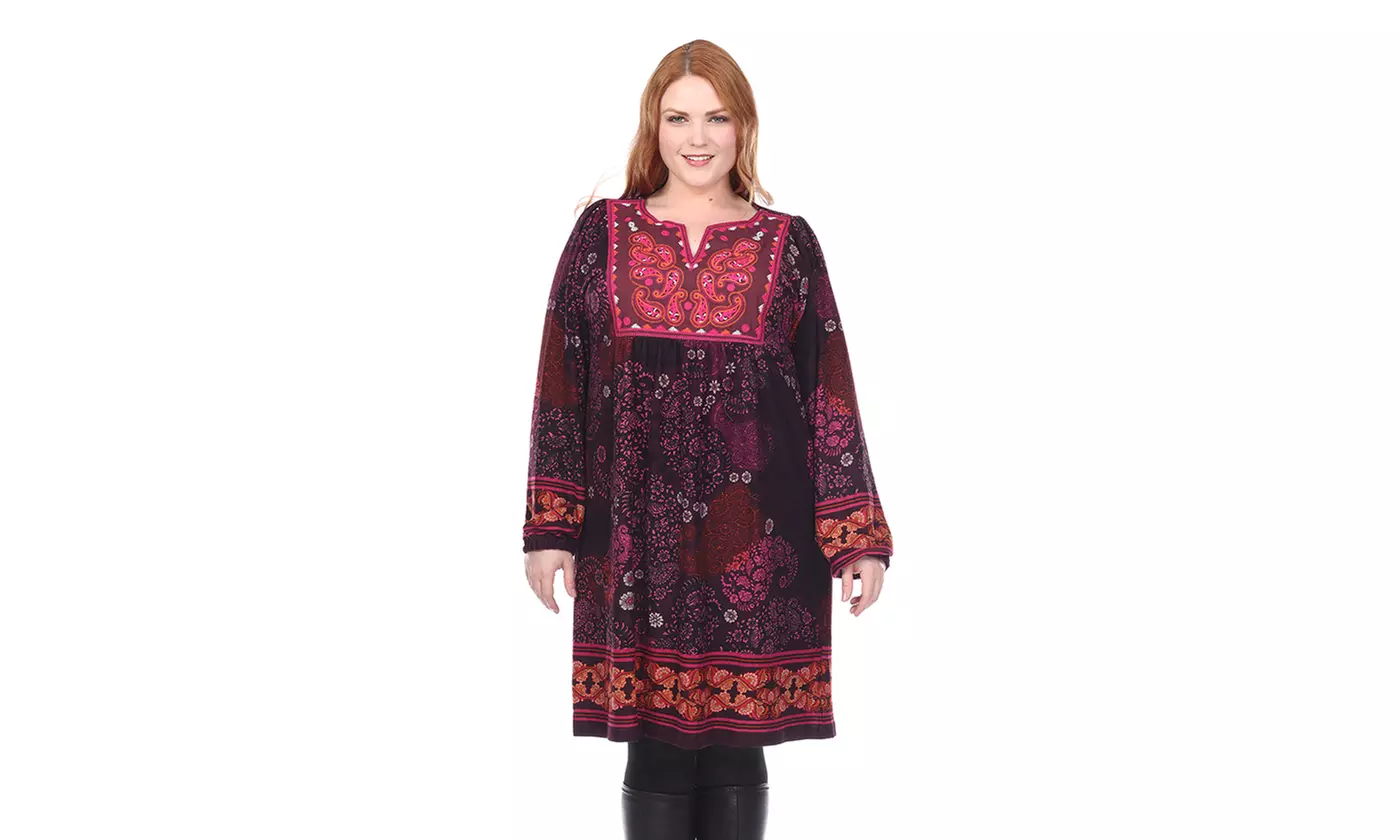 Plus Size Apolline Embroidered Sweater Dress - Primary Image