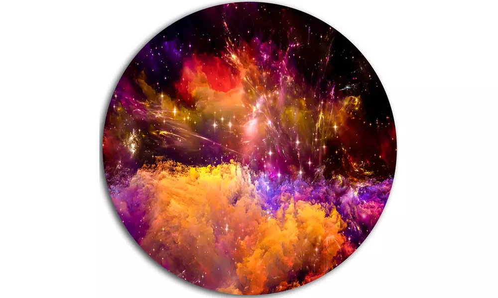 Universe Fractal Burst' Abstract Circle Metal Wall Art - Second Medium