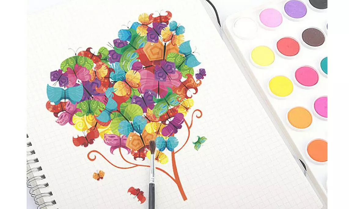 36 Color Fundamental Watercolor Pan Artist Set and/or 10 Paint Brushes