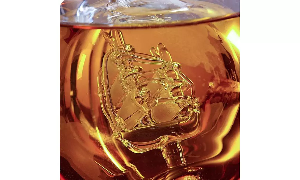 World Globe Decanter with Antique Glass Ship - Second Medium