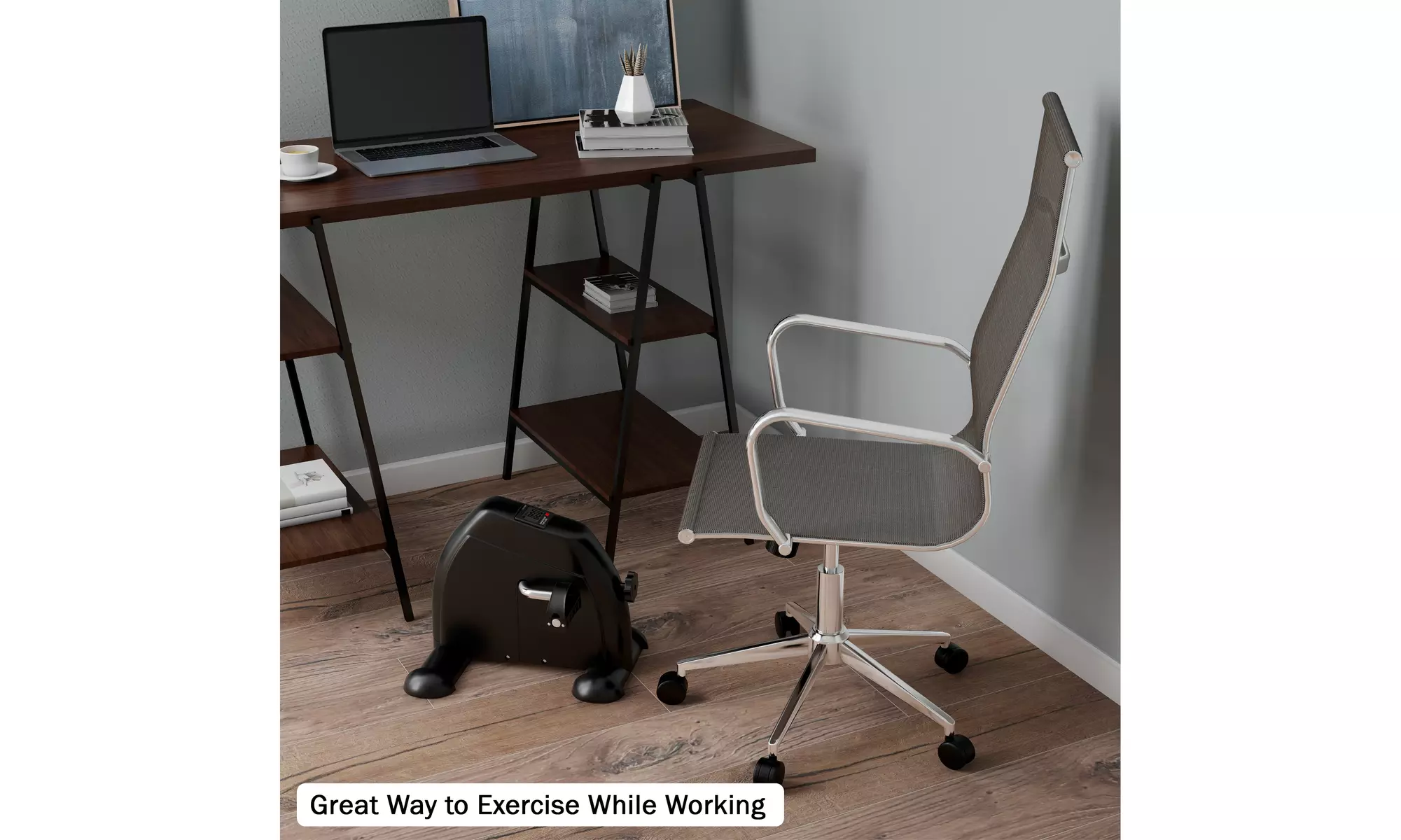 Digital Sit Down Pedal Exerciser Adjustable Resistance Knob Work Out Legs Arms - Second Medium