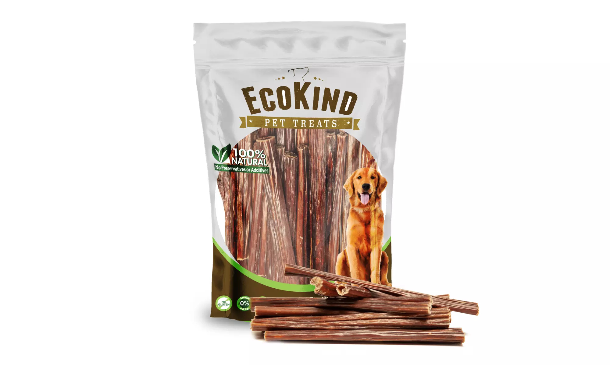 All-Natural Hollow Gullet Bully Stick Chews Dog Treats (30-Pack) - Primary Image