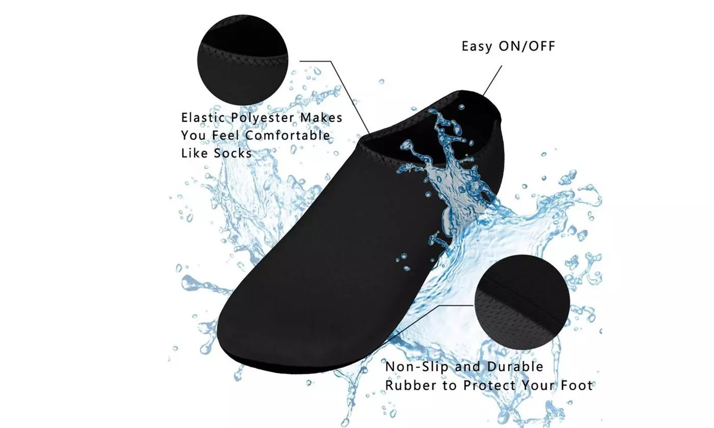 2 Pack Water Shoes Barefoot Quick-Dry Aqua Yoga Socks Slip-On Beach Swim Surf