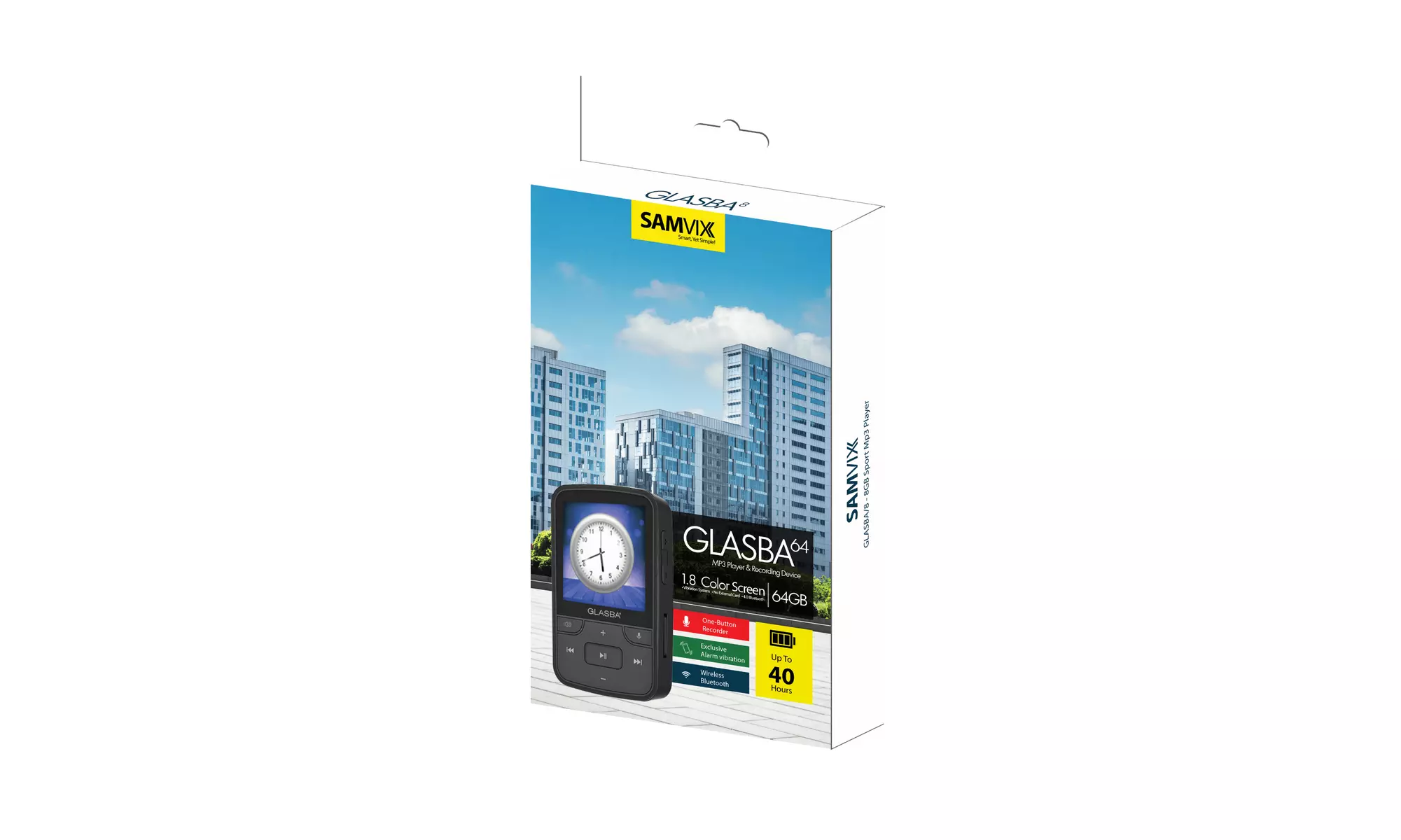 SAMVIX GLASBA 64GB Kosher MP3 Player with Bluetooth and Samvix Books (Black) - Primary Image