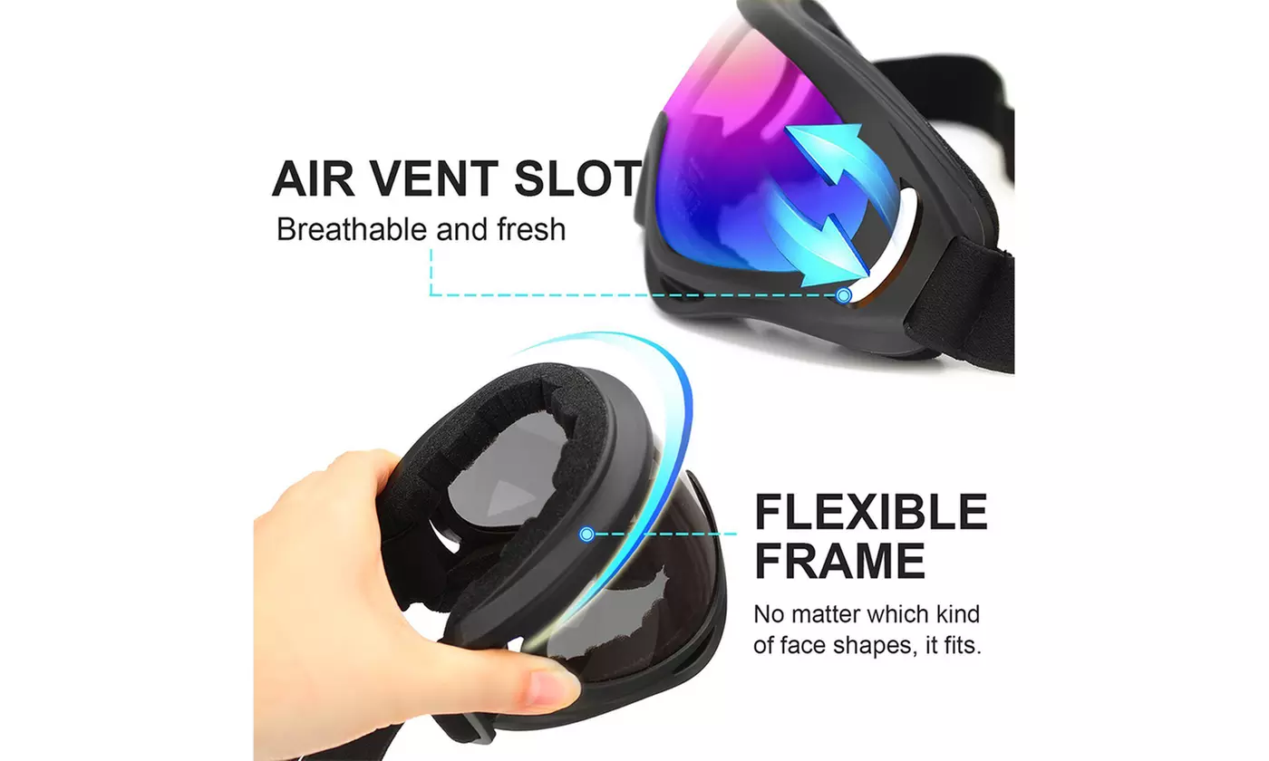 Ski Goggles Winter Snowboard Adjustable UV400 Protective Motorcycle Snow Goggles