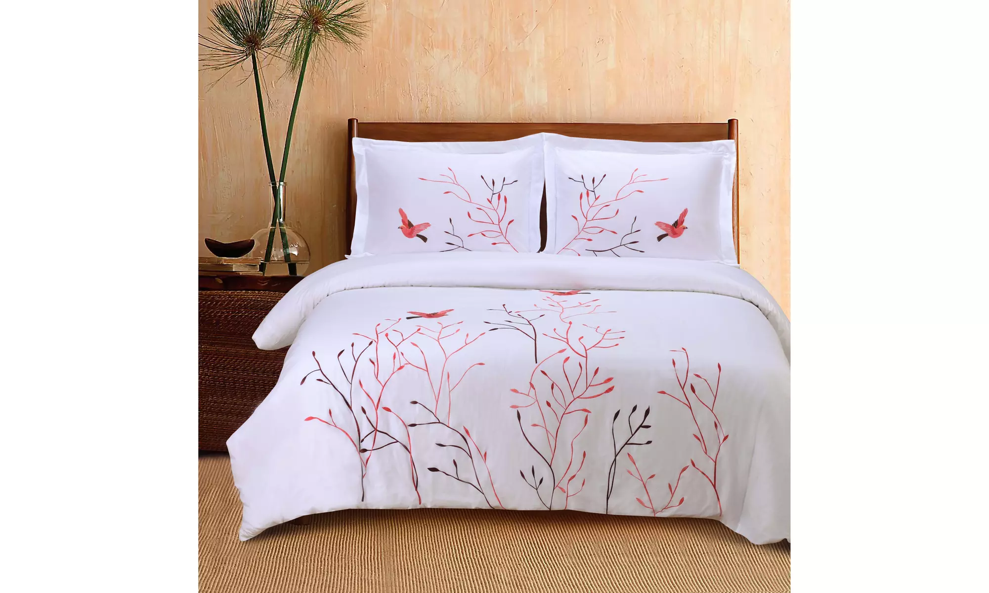 Superior 100% Cotton Breathable Duvet Cover & Pillow Sham 3 Piece Bedding Set