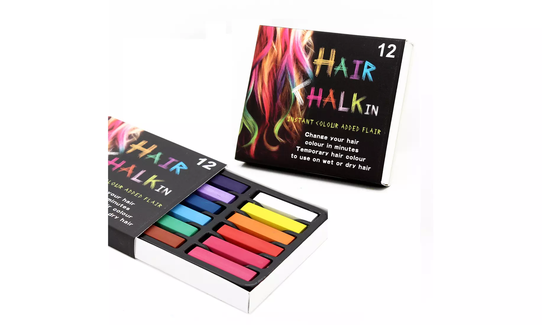 Hair Chalk Set Temporary Hair Color Safe Washable Hair Dye Fit - Primary Image