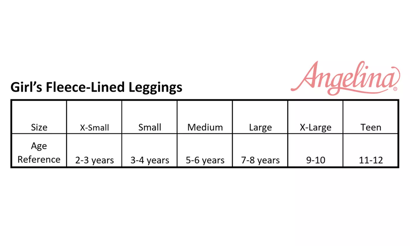 6-Pack Girls' Fleece-Lined Leggings - Second Medium