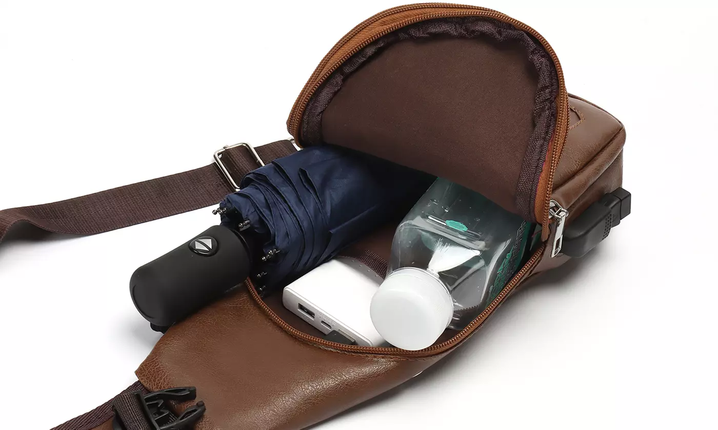 Men Women Sling Bag Daypacks Shoulder Crossbody Bag with USB Charge Port