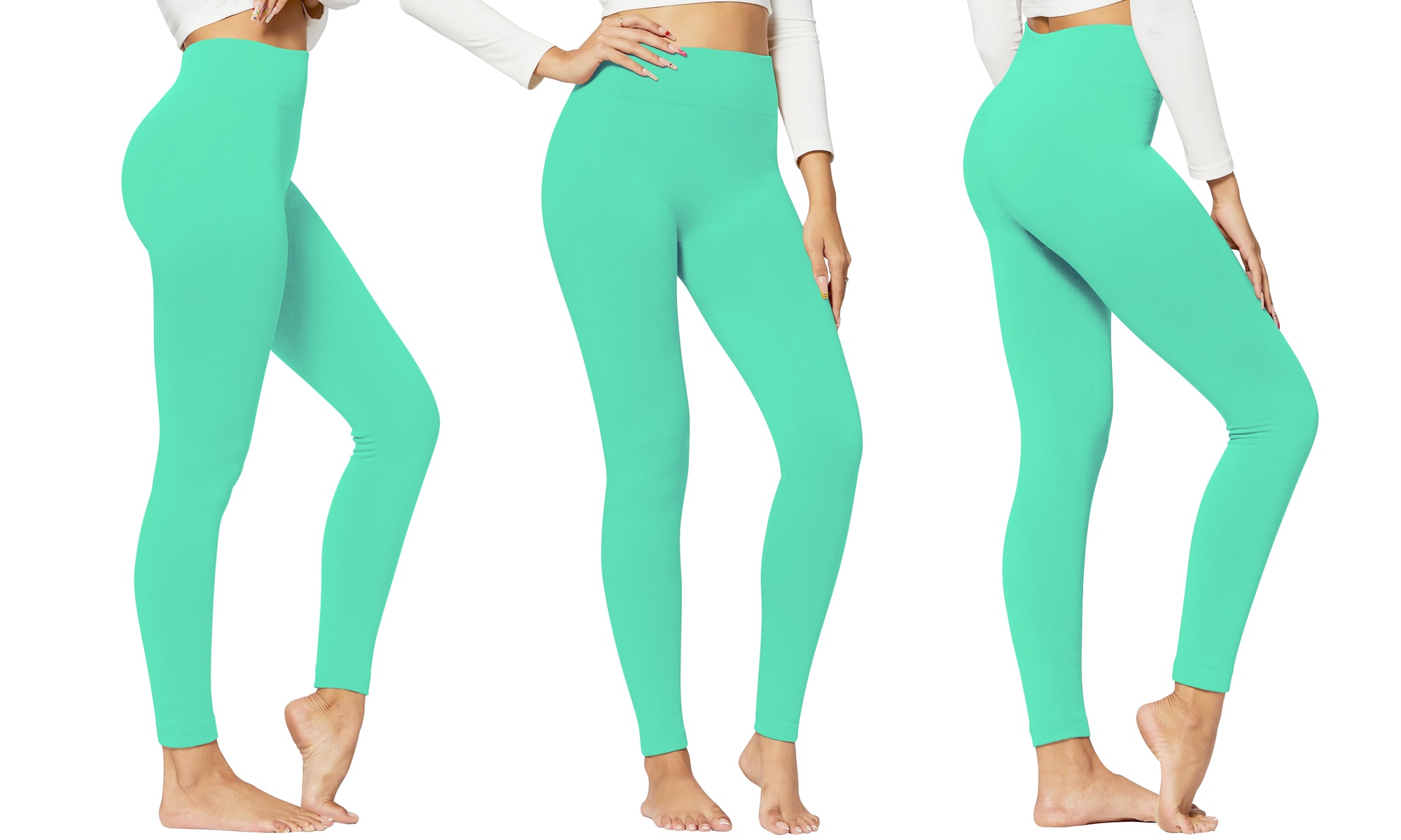 Women's High Waist Leggings Full Length Elastic Tummy Control Pants