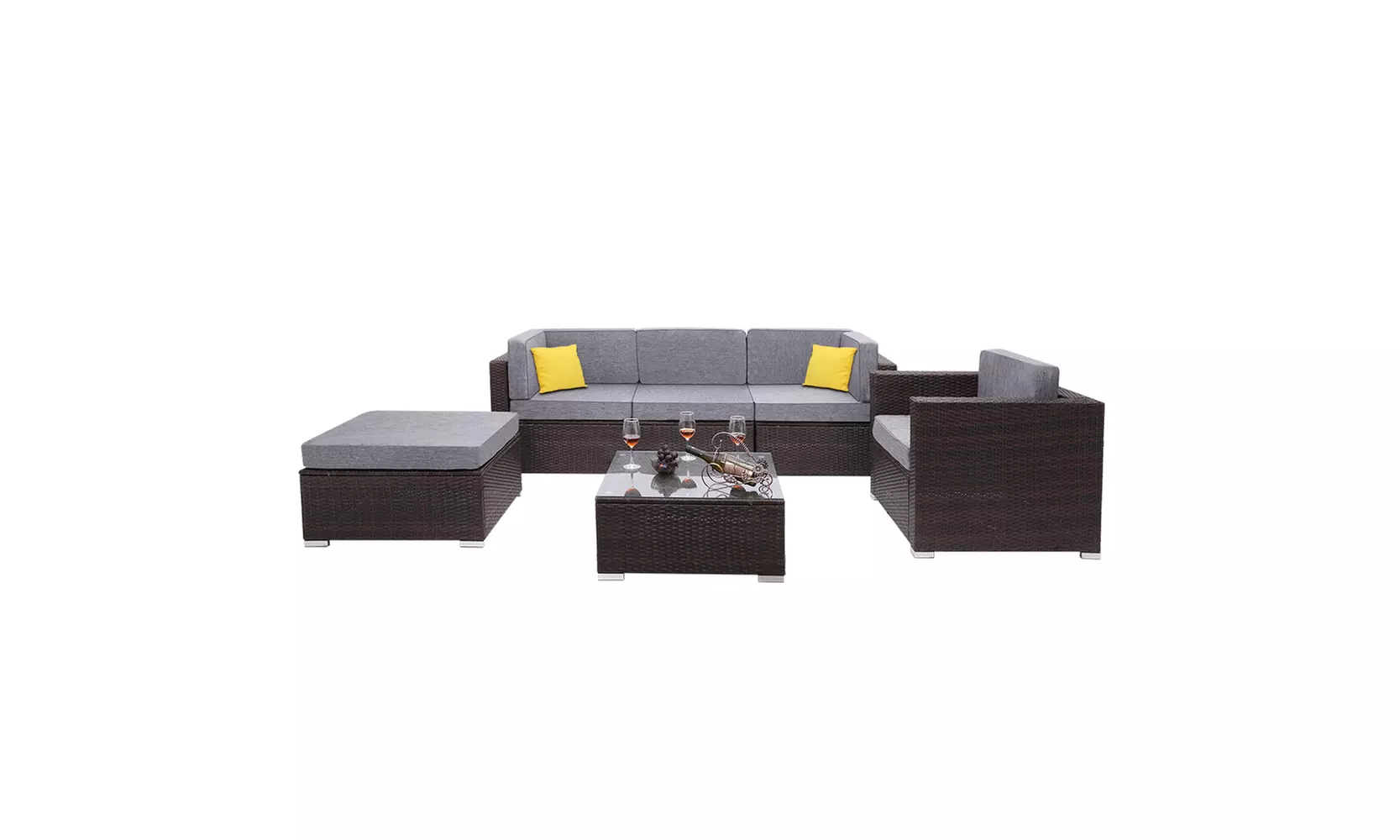 4/5/6/7 Pieces Outdoor Patio Furniture Sets Rattan Chair Wicker Set - Primary Image