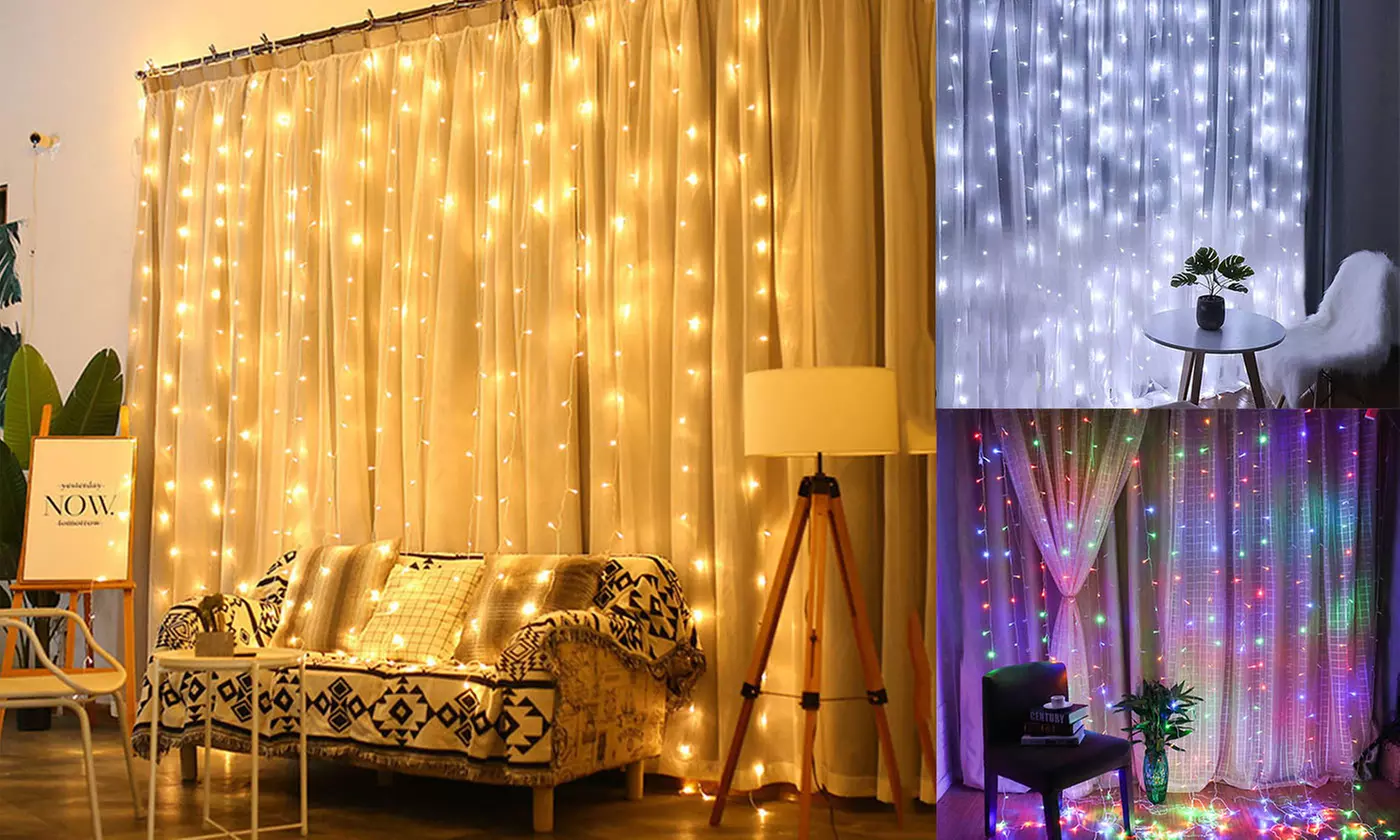 300 LED 10Ft Outdoor Concepts Icicle Curtain String Fairy String Lights  - Primary Image