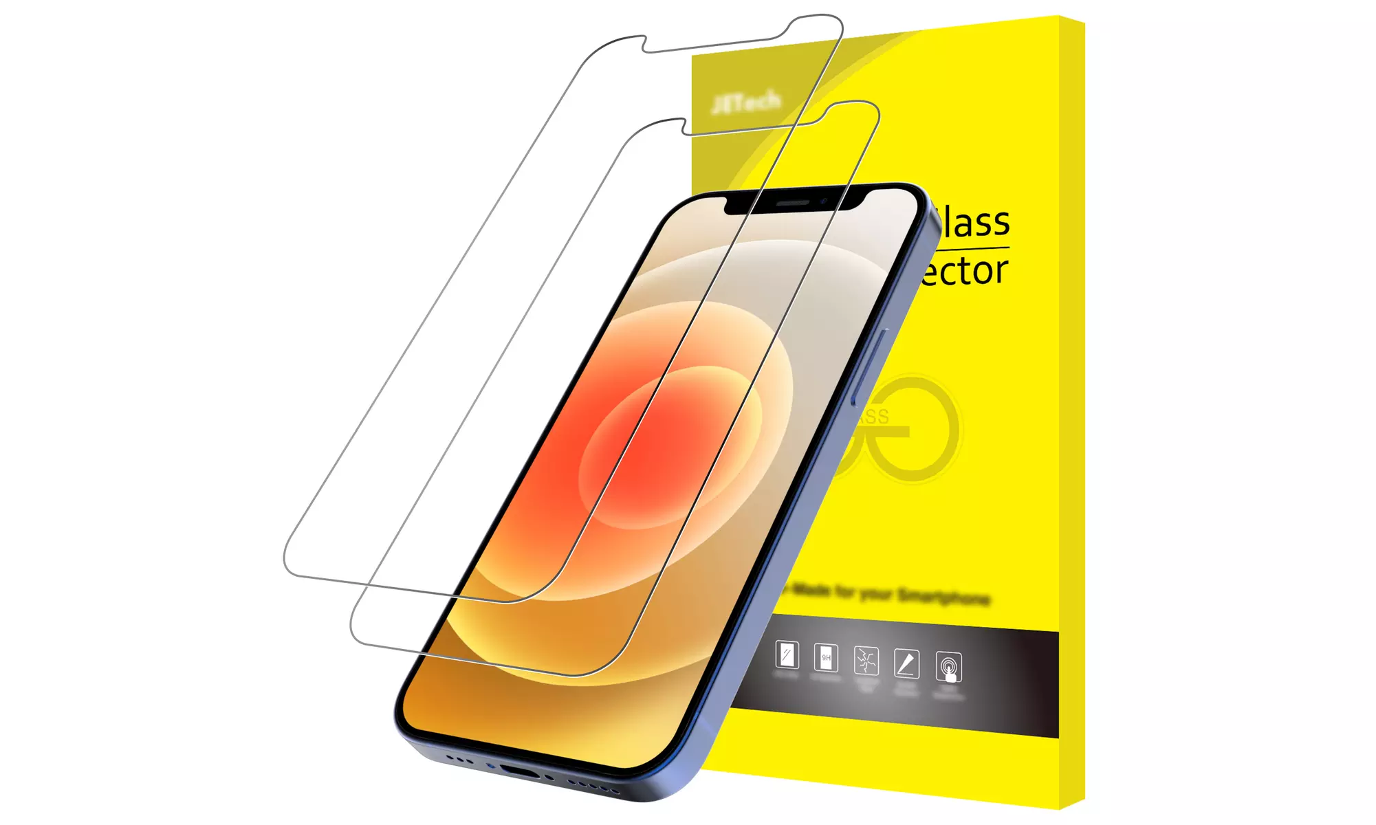 Screen Protector for iPhone X/XR/XS/XS Max/11/12, 11/12 Pro, 11 Pro Max, 2 Pack