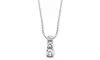 1.65 TCW Triple CZ Necklace Platinum over Silver