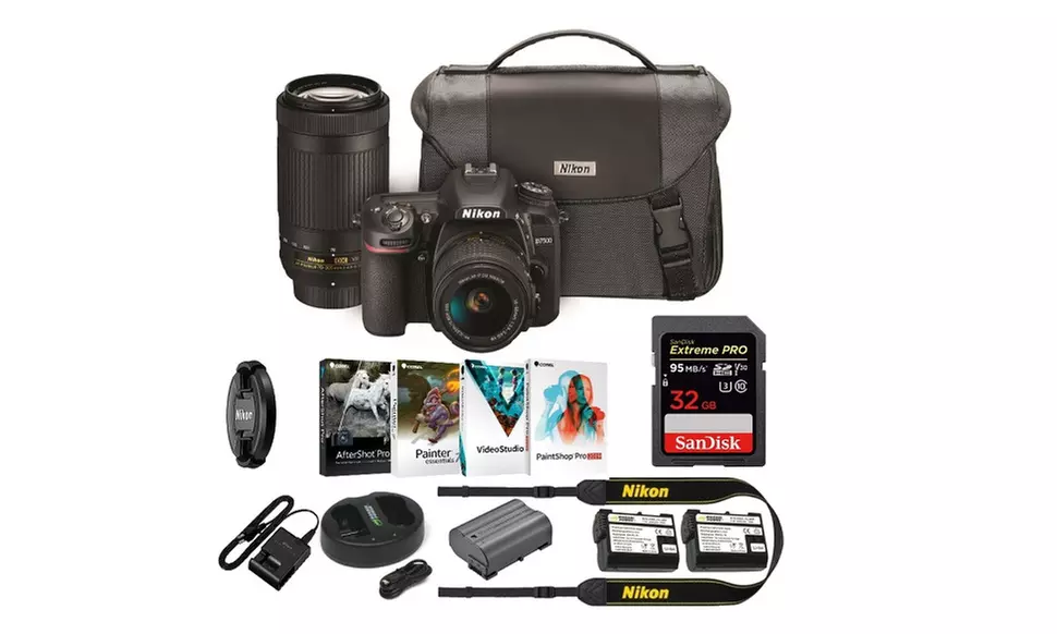 Nikon D7500 Camera Dual Zoom Lens Kit with 32GB Pro Card & Accessory Kit - Primary Image